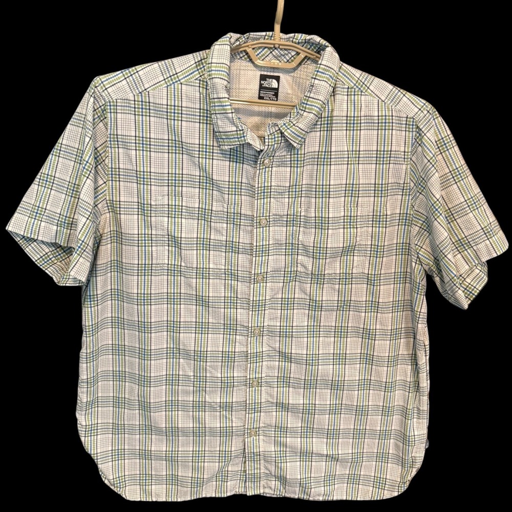 The North Face Mens Plaid Short Sleeve Button Down Hiking Shirt XXL Fishing